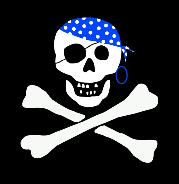 Vlajka pirátská lebka a kosti — Stock fotografie
