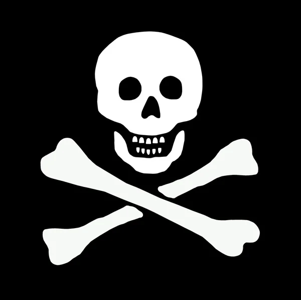 Cranio e ossa Bandiera Pirata — Foto Stock