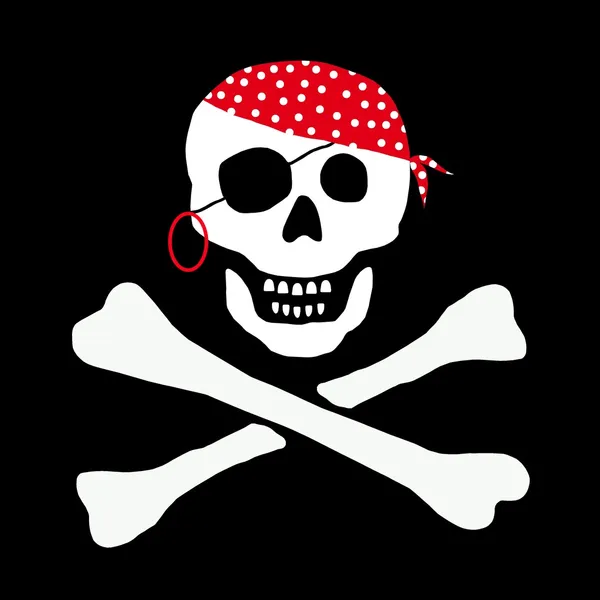 Schedel en botten piraat vlag — Stockfoto