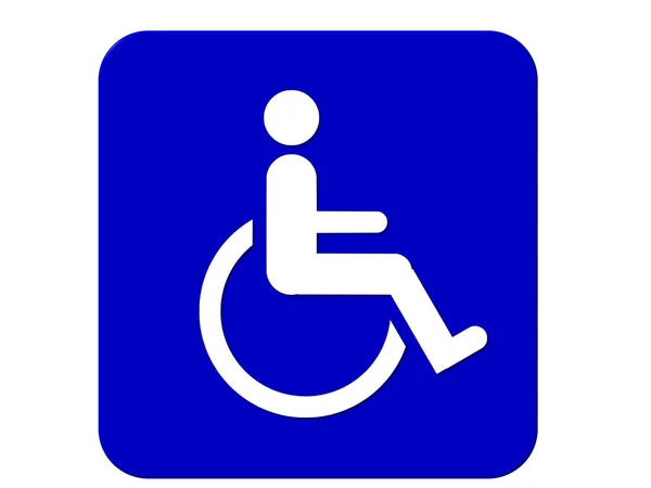 Синий знак инвалидное кресло — стоковое фото