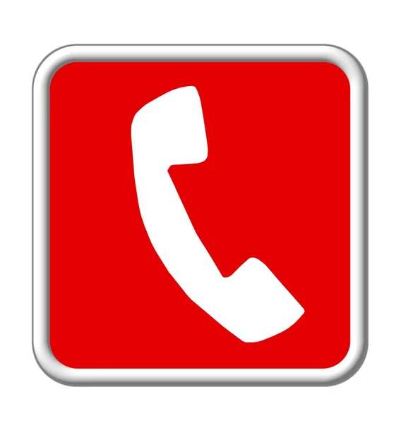 Rode teken telefoon — Stockfoto
