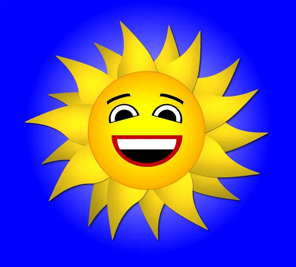 Sunny smbol on blue background — Stock Photo, Image