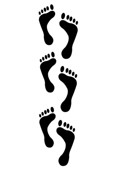 Geïsoleerde voetafdrukken — Stockfoto