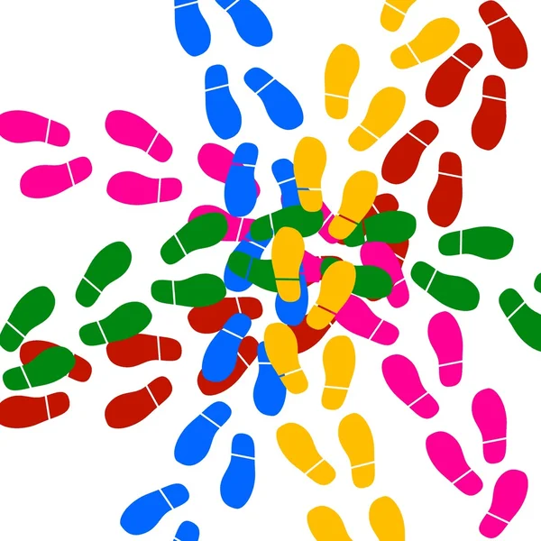 Colored footprints — Stock Photo, Image