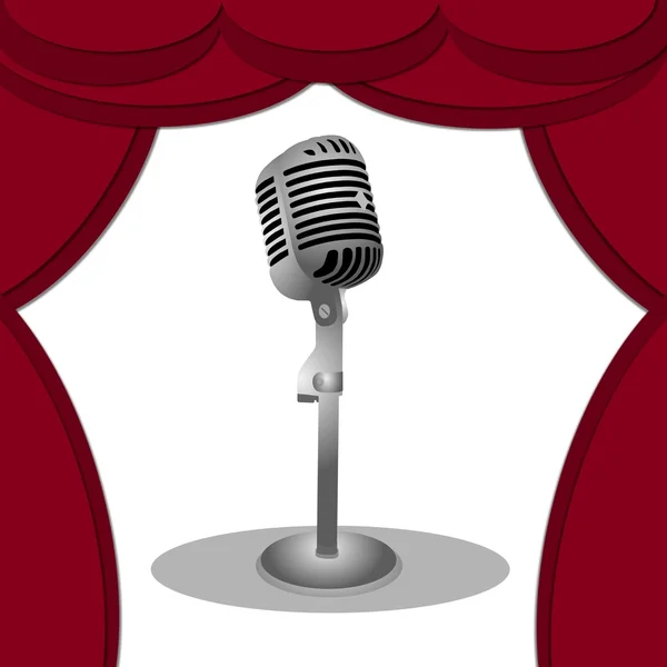 Ouderwetse microfoon op het podium — Stockfoto