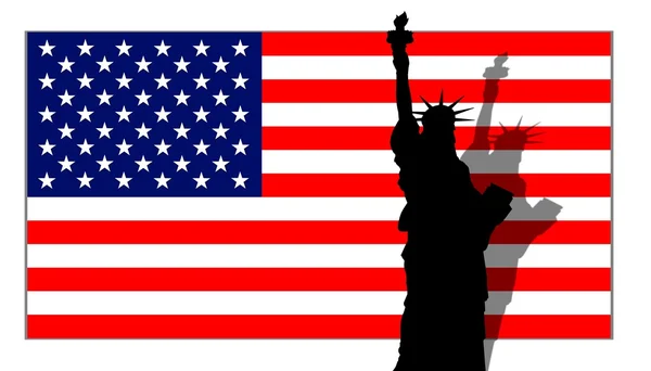 Stelle & strisce Banner Lady Liberty — Foto Stock