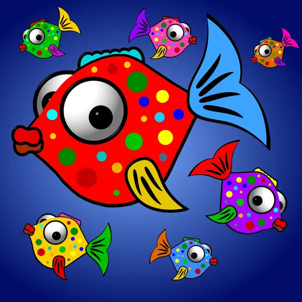 Illustration de poissons colorés — Photo
