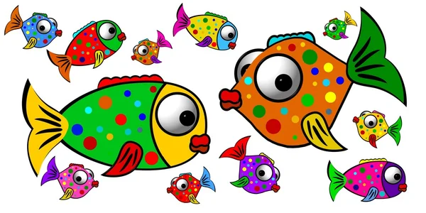 Ilustrace barevné ryby — Stock fotografie