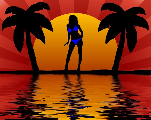Bikini Mädchen Hintergrund — Stockfoto