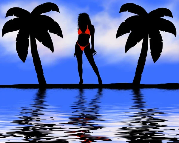 Bikini Girl Background — Stock Photo, Image