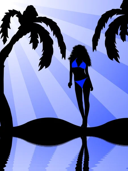 Bikini Mädchen Hintergrund — Stockfoto