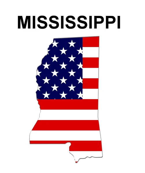 EUA Mapa do Estado Missisippi — Fotografia de Stock