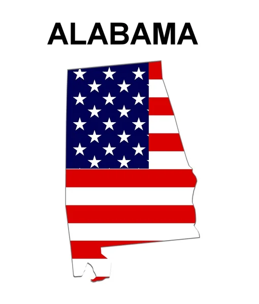 Κράτους ΗΠΑ χάρτη Αλαμπάμα — Φωτογραφία Αρχείου