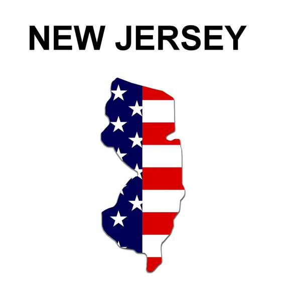 Карта США штату Нью-Джерсі — стокове фото