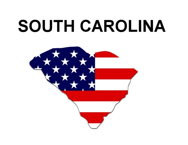 Карта штата США Южная Каролина — стоковое фото
