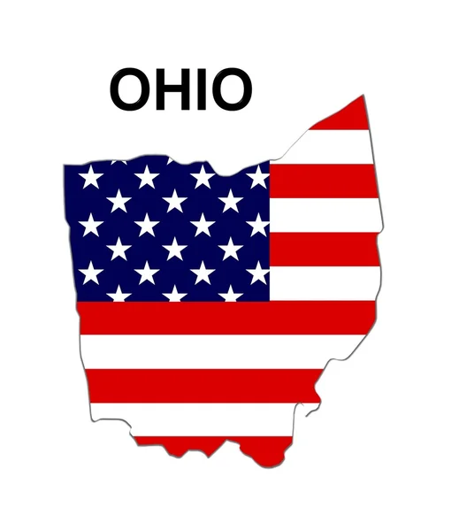 Mapa do Estado dos EUA Ohio — Fotografia de Stock