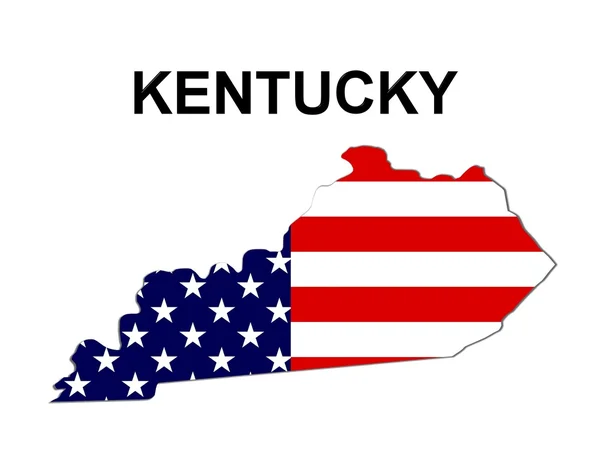 Estados Unidos Mapa do Estado Kentucky — Fotografia de Stock