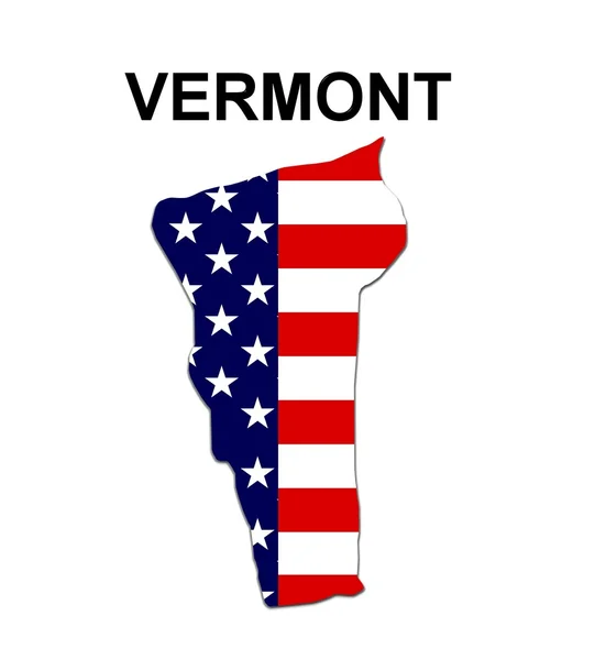 Карта штата США Вермонт — стоковое фото