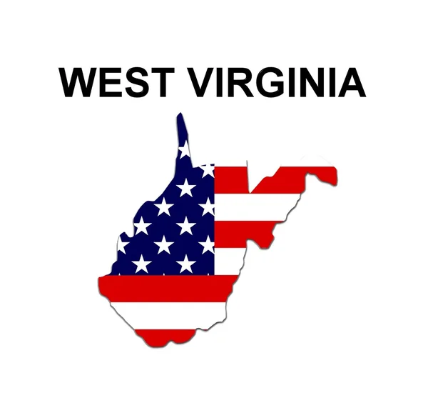 Κράτους ΗΠΑ χάρτη Δυτική Βιρτζίνια — Φωτογραφία Αρχείου