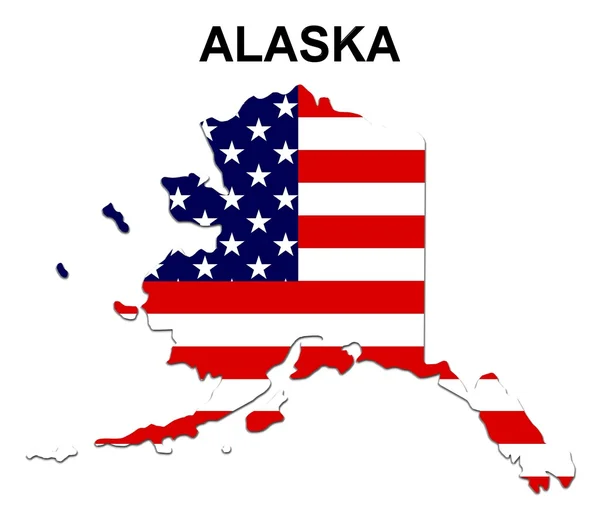 Mappa degli Stati Uniti Alaska — Foto Stock