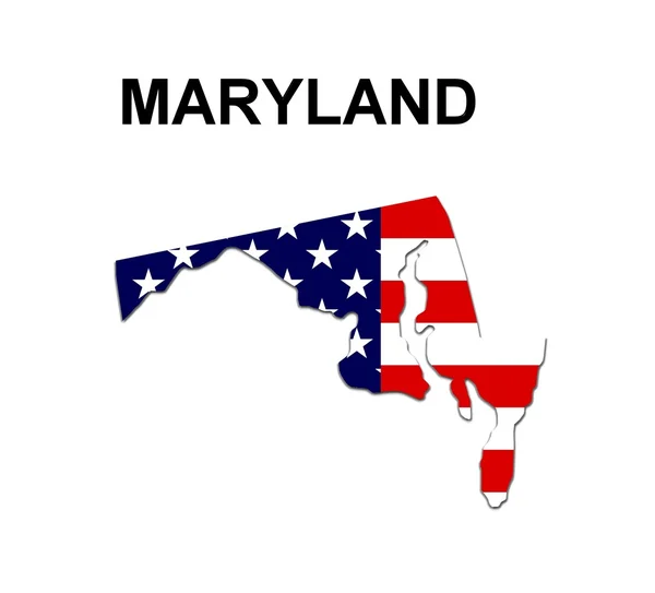 Карта штата Мэриленд — стоковое фото