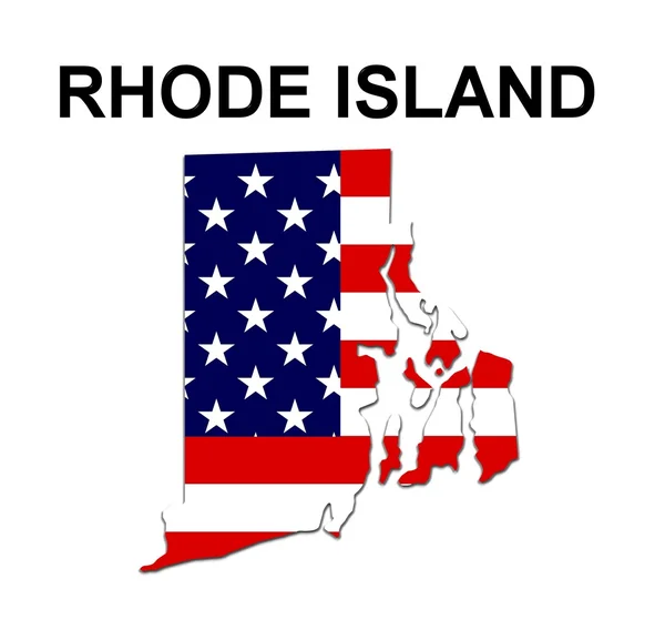 Mapa do Estado dos EUA Rhode Island — Fotografia de Stock