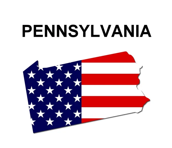 米国州ペンシルバニアを地図します。 — Stock fotografie