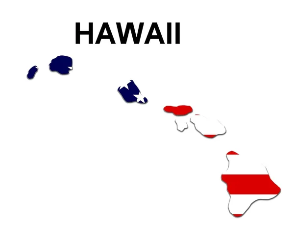 USA State Map Hawaii — Stock Photo, Image