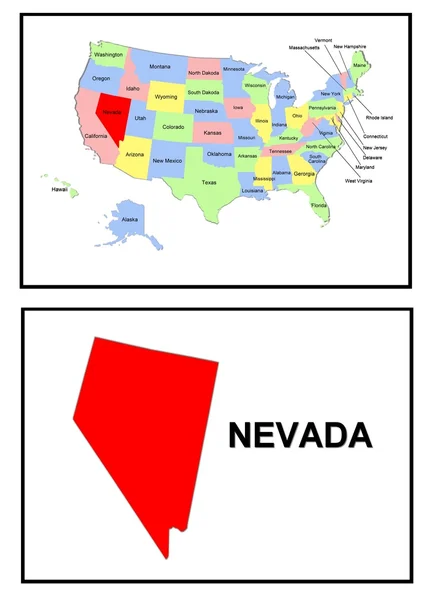 Mapa de Estado dos EUA Nevada — Fotografia de Stock