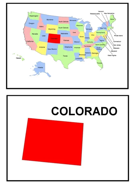Mapa do Estado dos EUA Colorado — Fotografia de Stock