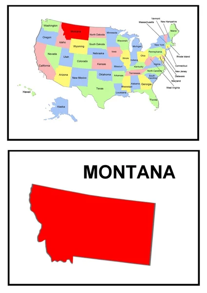 미국 국가 지도 몬타나 — 스톡 사진