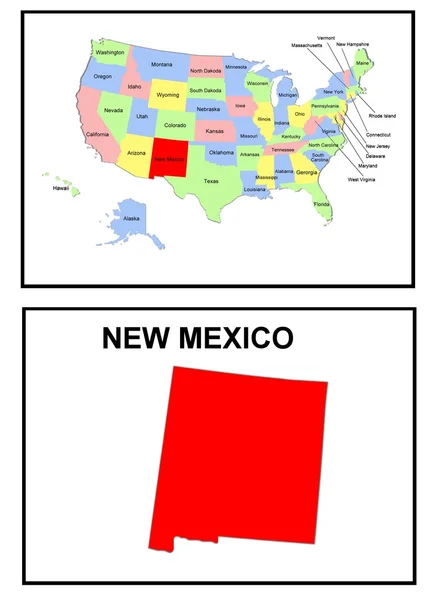 Mapa do Estado dos EUA Novo México — Fotografia de Stock
