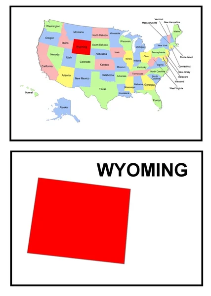 Mapa do Estado dos EUA Wyoming — Fotografia de Stock