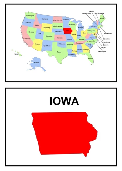 Карта штата Айова — стоковое фото