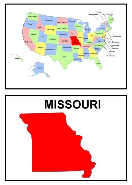 États-Unis Carte du Missouri — Photo