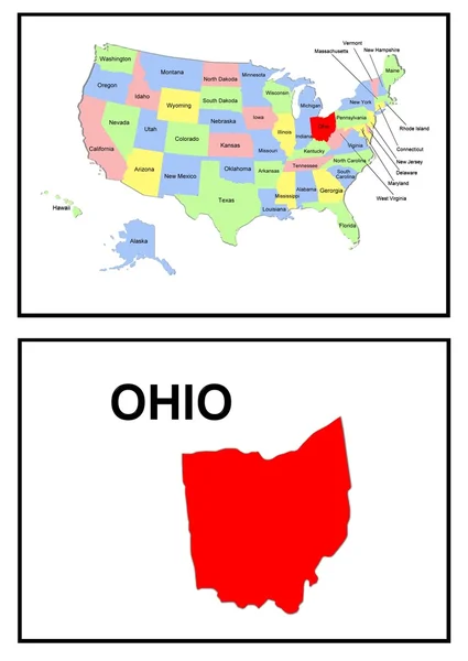 Mapa USA stanu ohio — Zdjęcie stockowe