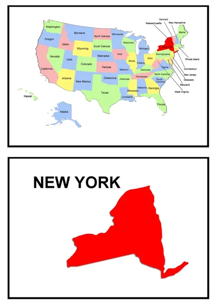 米国州の地図ニューヨーク — ストック写真