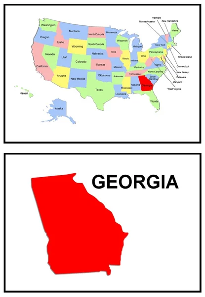 USA State Map Georgia — Stock Photo, Image
