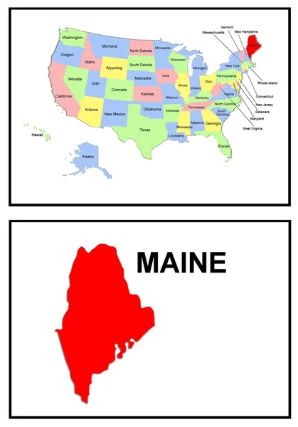États-Unis Carte du Maine — Photo