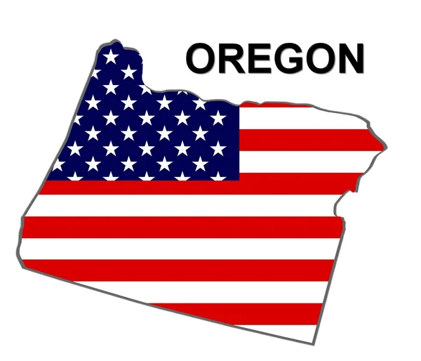 Estados Unidos Mapa do Estado Oregon — Fotografia de Stock