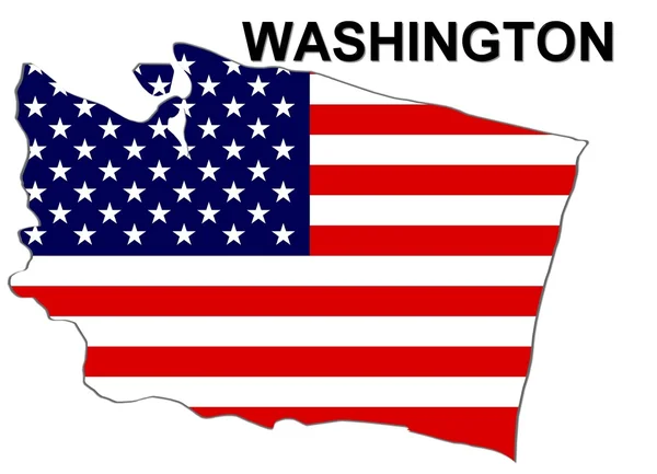 USA State Map Washington — Stock Photo, Image