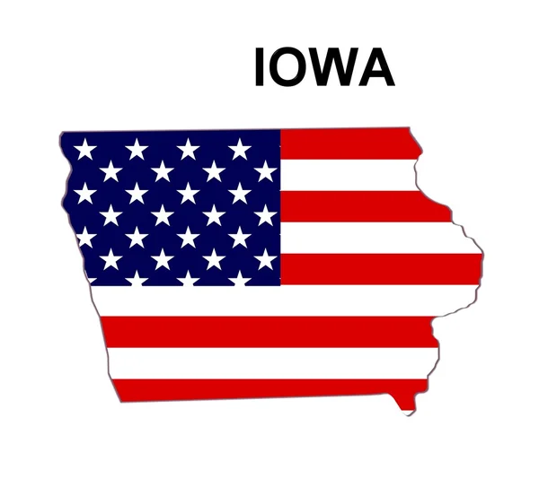 Mappa degli Stati Uniti d'America Iowa — Foto Stock