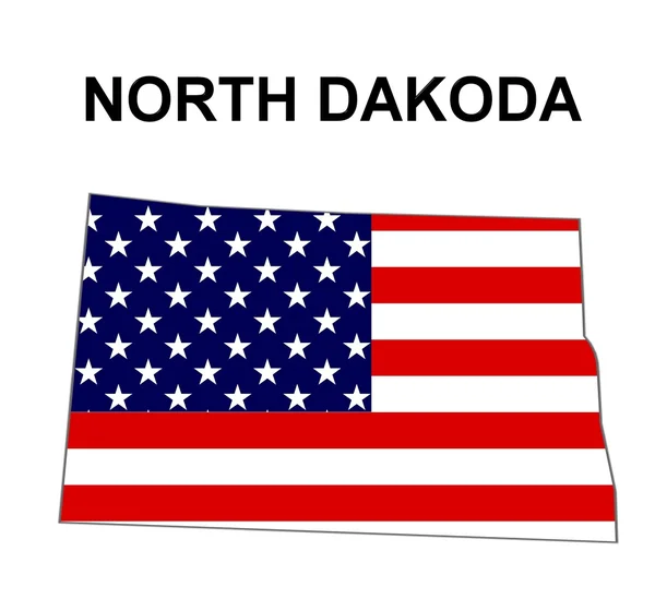 Mapa del estado de Dakota del Norte — Foto de Stock