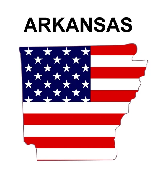 Арканзас держава США карта — стокове фото