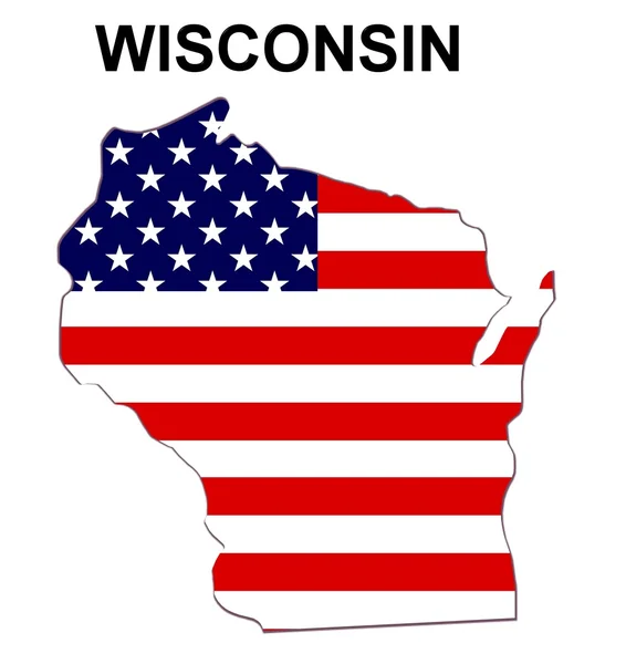 Mapa del estado de Wisconsin —  Fotos de Stock