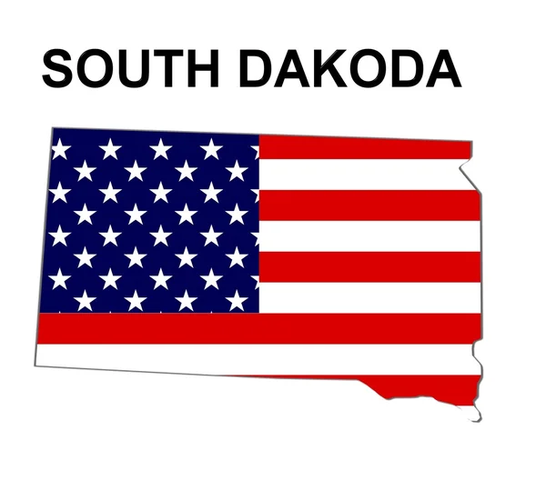EUA Mapa do Estado Dakota do Sul — Fotografia de Stock