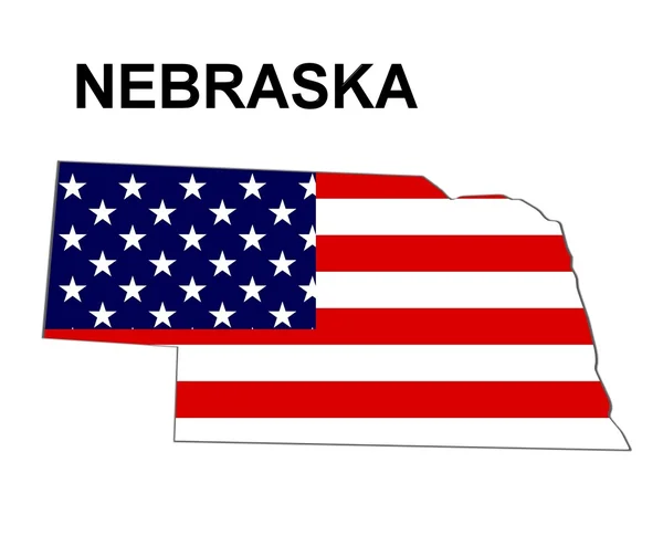 Mapa del estado de Nebraska — Foto de Stock