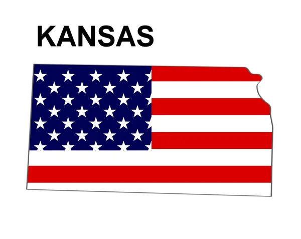 Mappa di stato degli Stati Uniti Kansas — Foto Stock