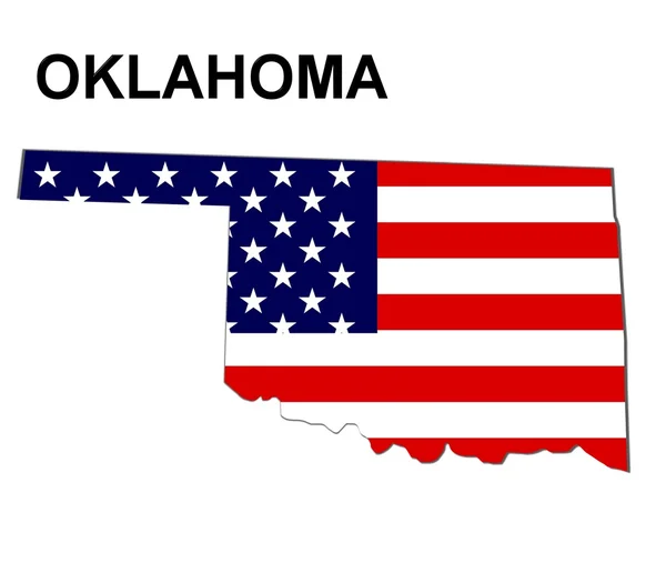 Estados Unidos Mapa do Estado Oklahoma — Fotografia de Stock