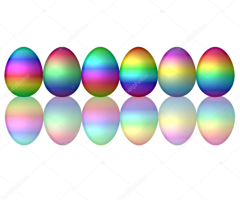 Rainbow colored easter eggs